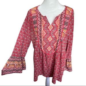 Style & Co patterned top with arm detail XL